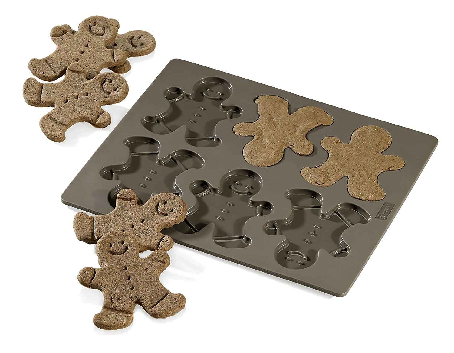 Lurch Flexiform Keksform Lebkuchenmann 24×30 cm braun Silikonbackform Weihnachten – Bild 2